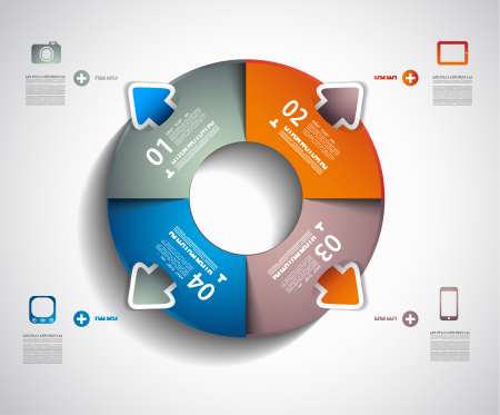 Infographic design template with paper tags.