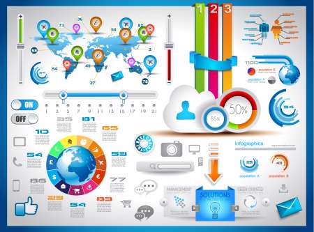 Infographic elements - set of paper tags