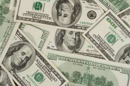 Background of hundred dollar bills