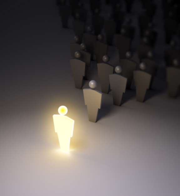 Glowing 3d figure
