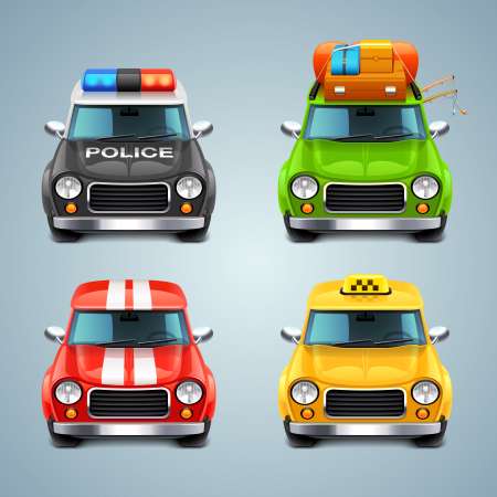 vector car icon set