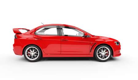 Powerful Rally Car Side View