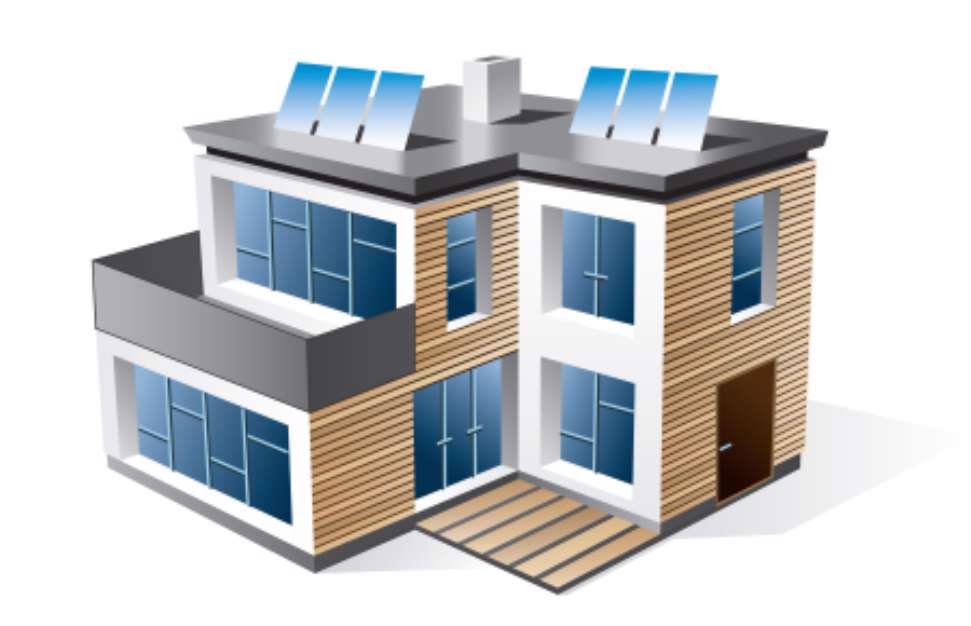 Isolated 3d vector icon of modern family house with wood facade.
