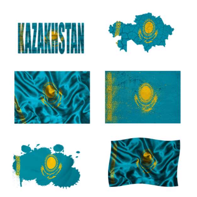 Kazakh flag collage