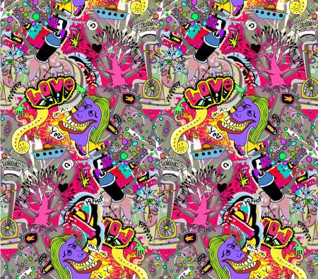 Graffiti wall art background. Seamless texture urban style