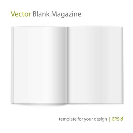 Vector blank magazine spread on white background. Using mesh
