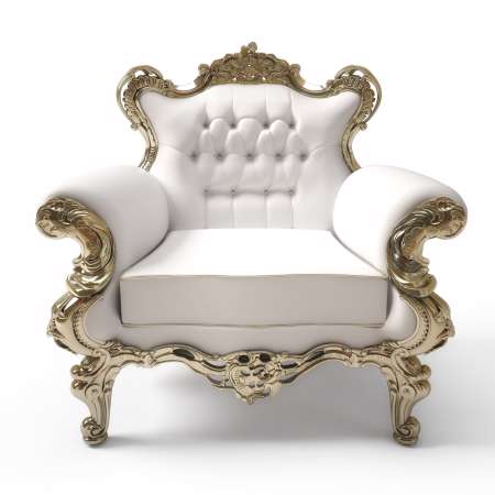 Luxurious armchair isolated on white background