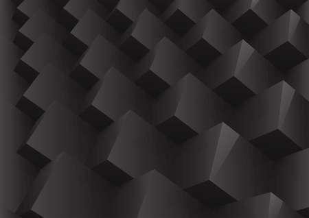 Abstract geometric black background stacked cube