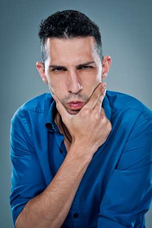 Young Man with Furious Expression