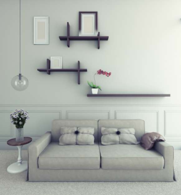 sofa with flowers