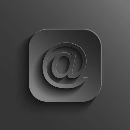 Mail icon - vector black app button
