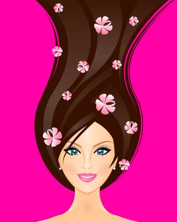 Vector illustration of spring woman