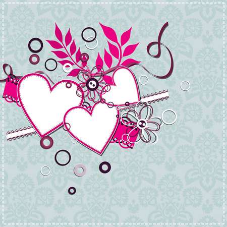 Template heart greeting card, vector