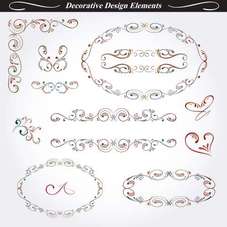 Collection of decorative design elements 02