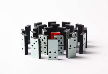 domino individuality concept spiral White