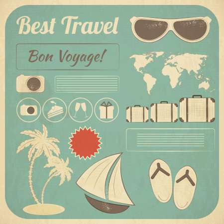 Summer Travel Card in retro Style
