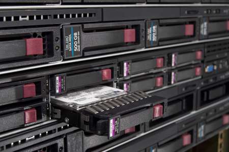 server with open disk enclosure