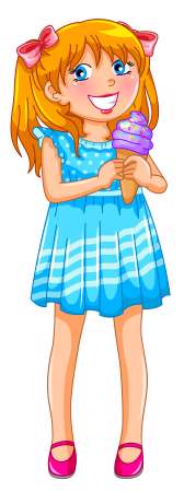 young girl holding ice cream