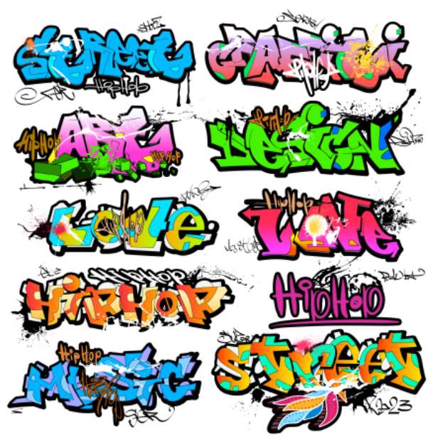 Graffiti wall vector urban art
