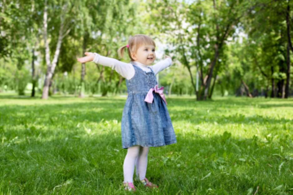 Portrait of a little girl outdoors