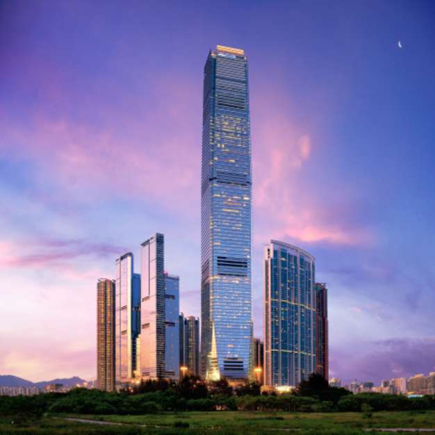 Amacing cityscape of HongKong at sunset