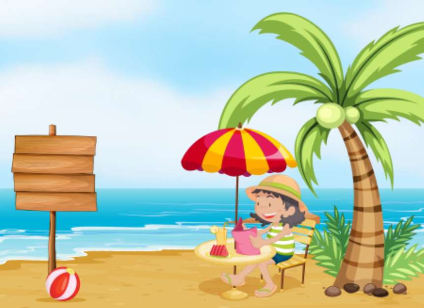 A girl reading at the beach
