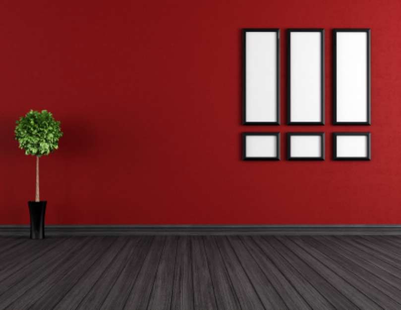 empty red and black room