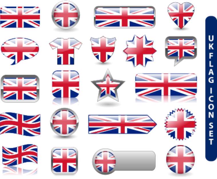 UK FLAG ICON SET (united kingdom great britain buttons flags)