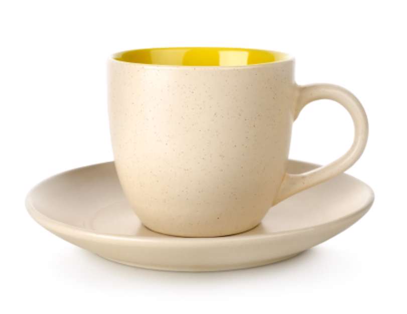 Yellow cup and saucer