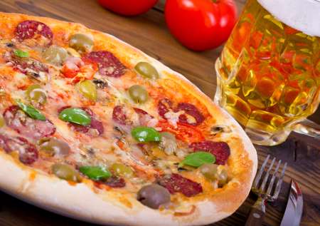 Pizza and beer