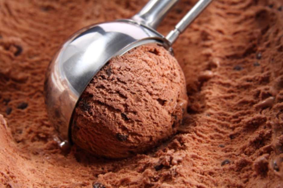 Chocolate ice cream scoop