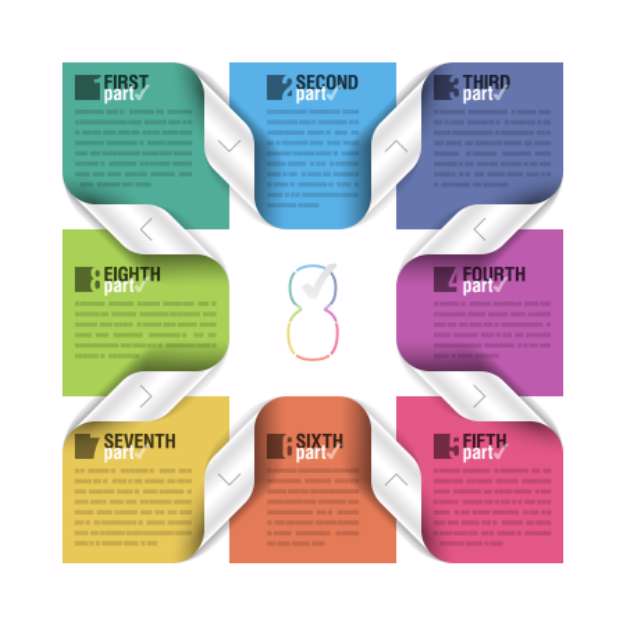Eight  parts cycle design template