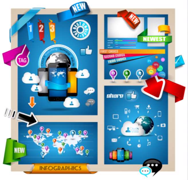 Infographic with Cloud Computing concept