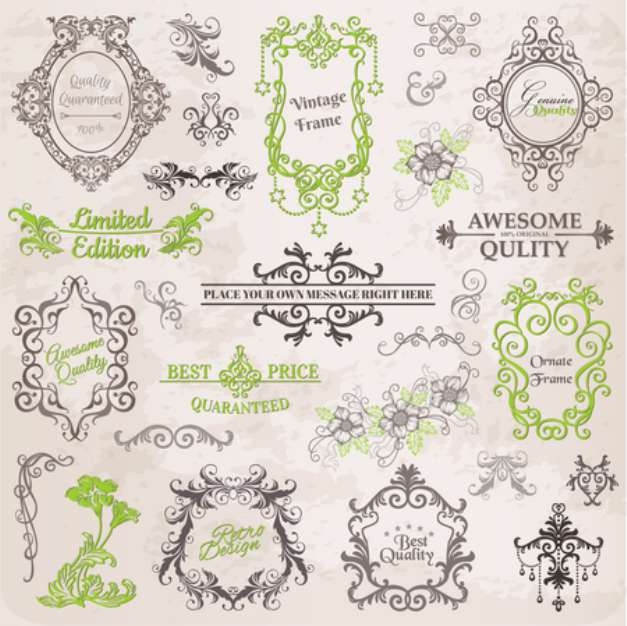 Vector Set: Calligraphic Design Elements and Page Decoration
