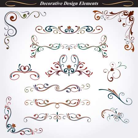 Collection of decorative design elements 04