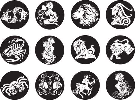 Twelve horoscope zodiac star signs