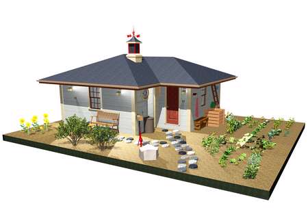 Fattoria con Orto-Farm with Garden-3D