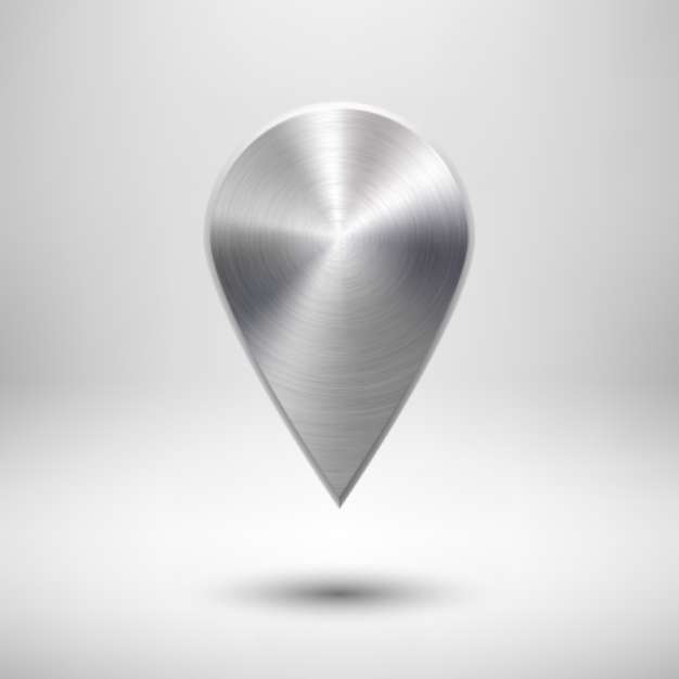 Technology Map Pointer Button with Metal Texture