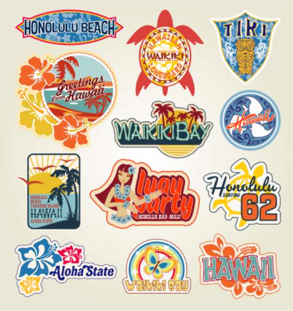 Hawaii Stickers collection