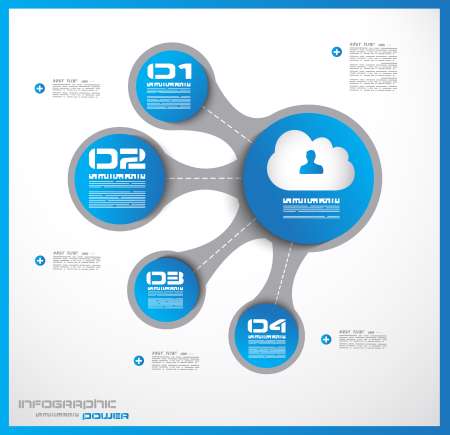 Infographic design template with paper tags