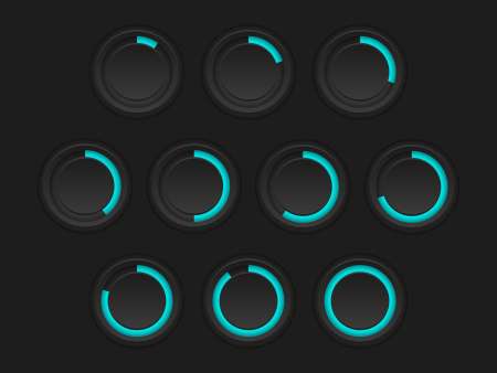 Set of loading buttons