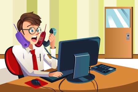 Busy businessman on the phone