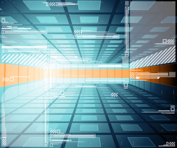 Abstract futuristic 3d background in blue. Vector illustration.