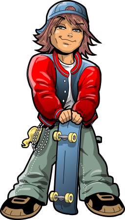 Boy With Skateboard