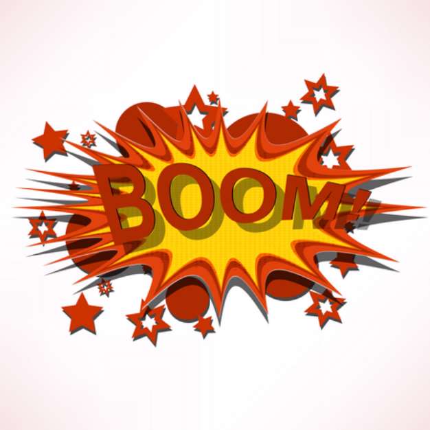 Boom. Comic book explosion.