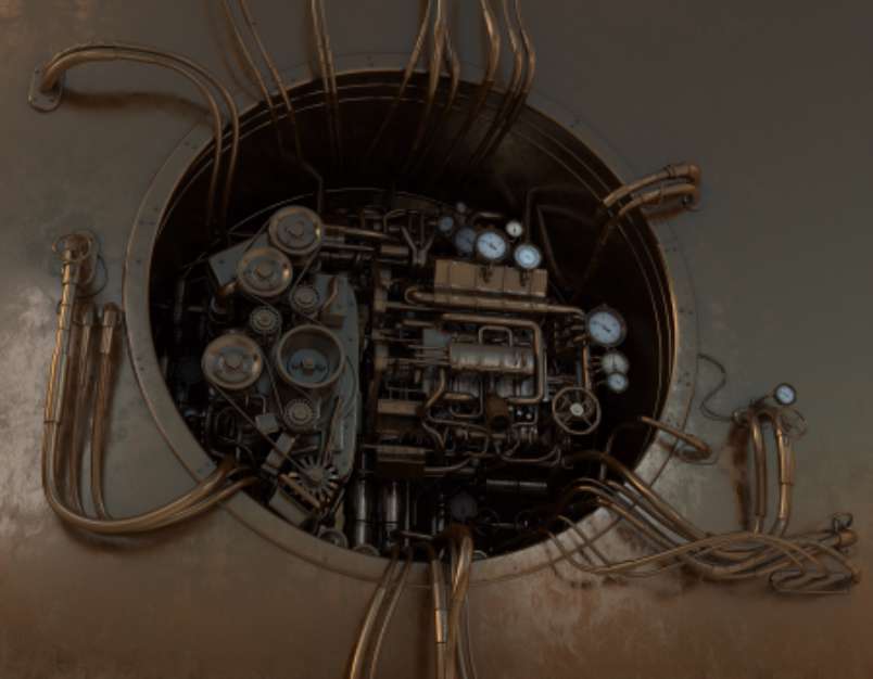 Cool 3d steampunk wired mechanism