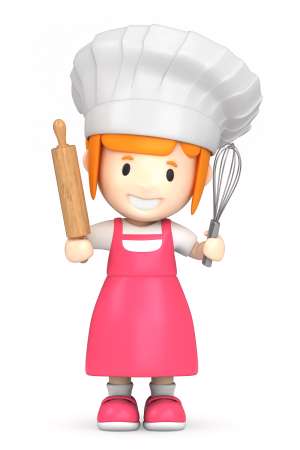 3d render of a little baker