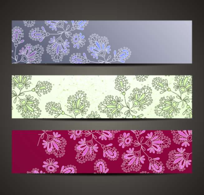 banner with floral pattern