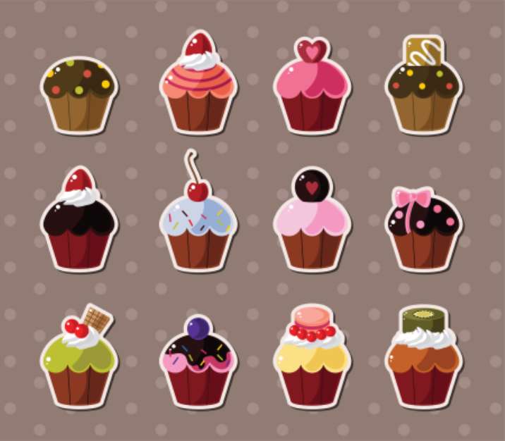 cup-cake stickers