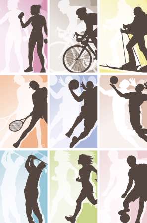Sport silhouette labels